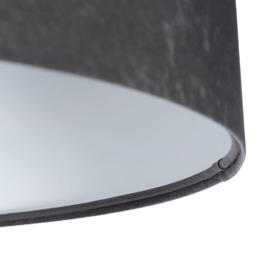 Tmavě šedé závěsné svítidlo s velurovým stínidlem ve tvaru válce s bílým vnitřkem GRAFIT - BPS Koncept obrázek 4