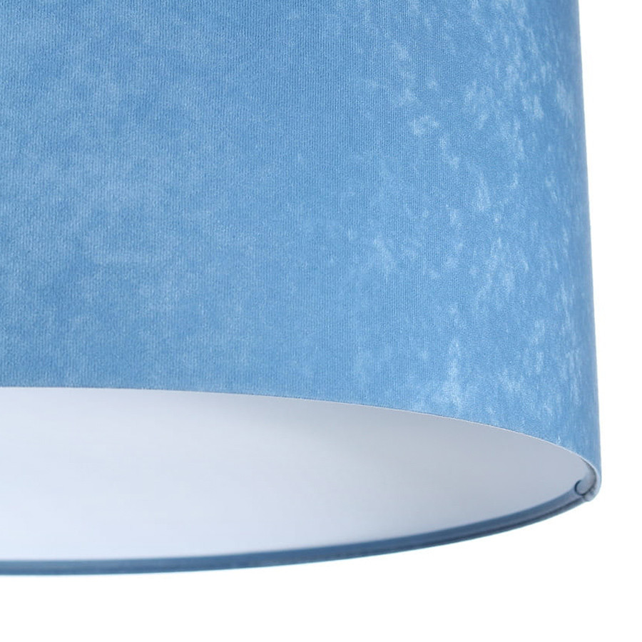 Modro-bílé závěsné svítidlo s velurovým stínidlem ve tvaru válce ANGARIKA - BPS Koncept obrázek 4