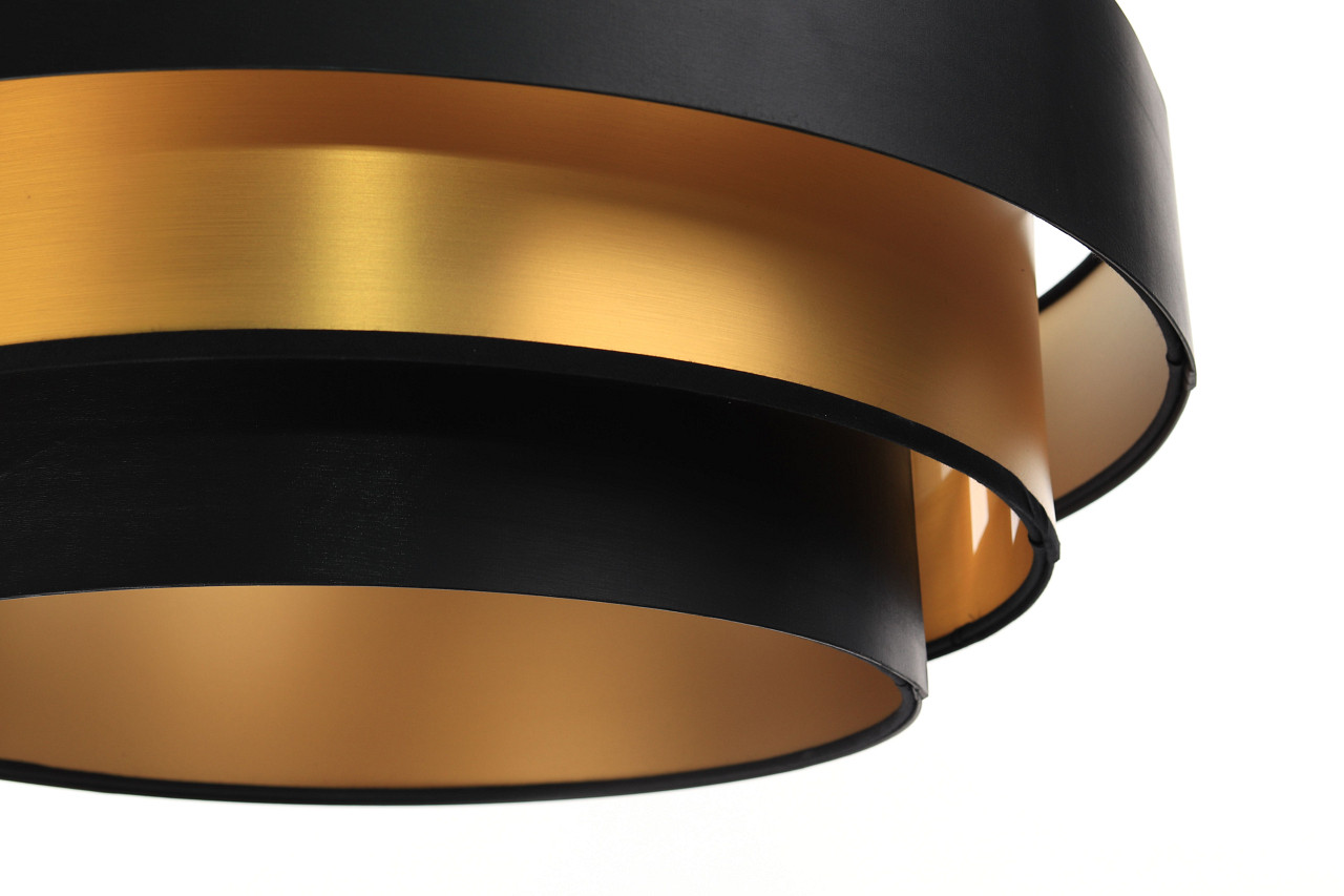 Czarno-złota lampa wisząca z lateksowymi abażurami ze złotym wnętrzem TRINITI - BPS Koncept zdjęcie 4