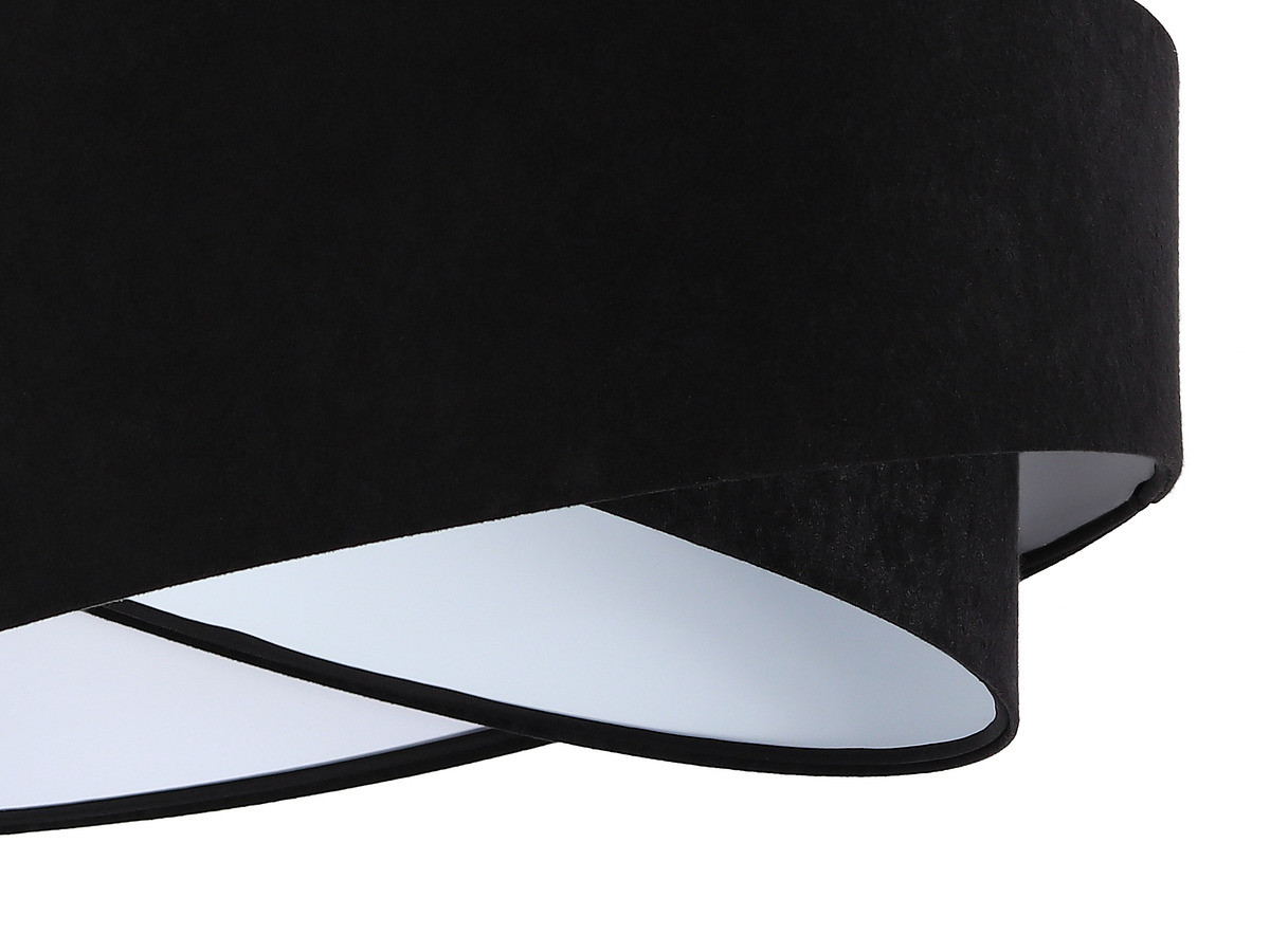 Černo-bílá závěsná lampa asymetrického tvaru s velurovým stínidlem VIVIANA - BPS Koncept obrázek 4