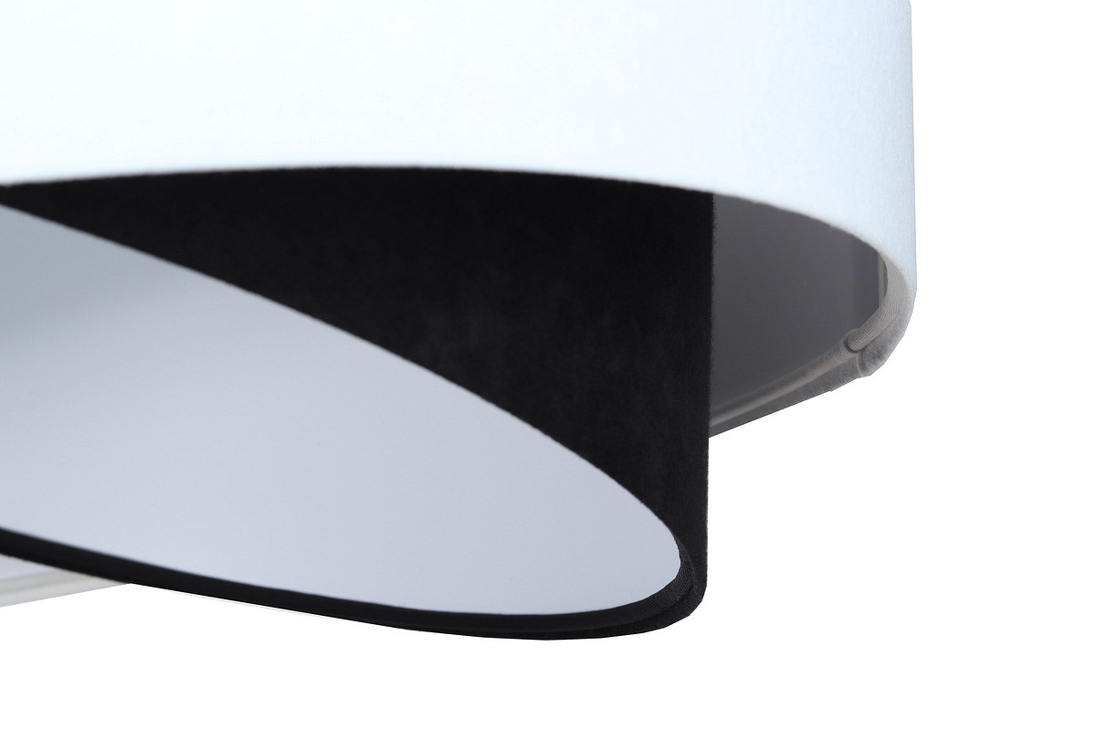 Bielo-čierna závesná lampa asymetrického tvaru s velúrovým tienidlom BALA - BPS Koncept obrázok 4