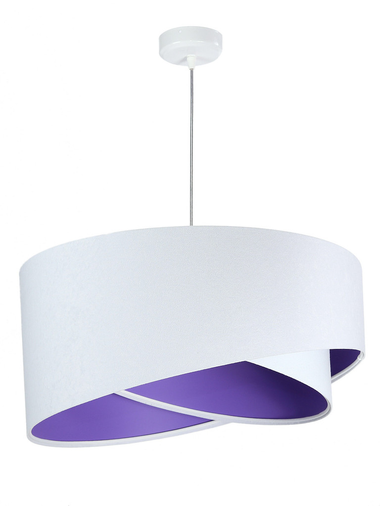 Biała lampa wisząca z welurowym kloszem z fioletowym wnętrzem, asymetryczna MADIA - BPS Koncept zdjęcie 3