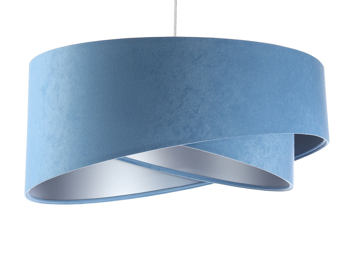 Modro-strieborná závesná lampa asymetrického tvaru s velúrovým abažúrom ALISON - BPS Koncept obrázok 1