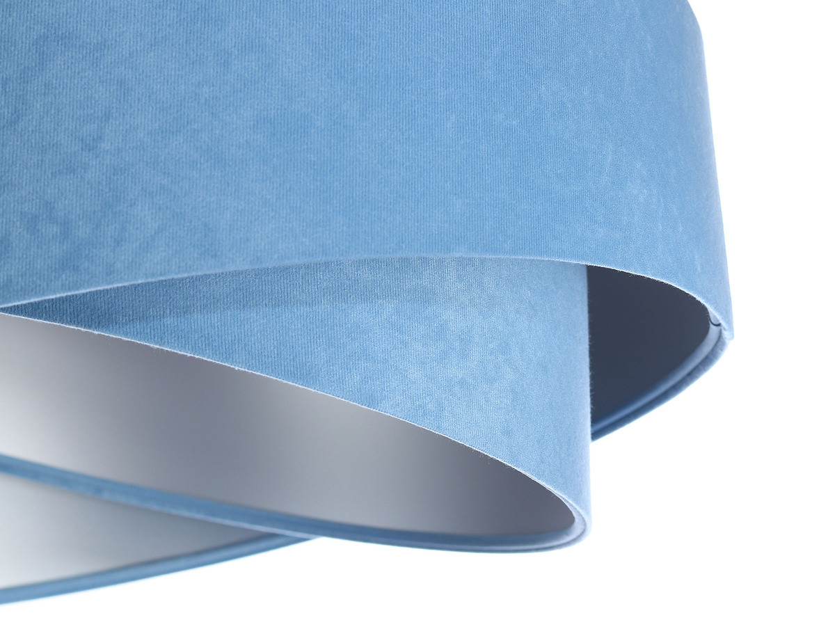Modro-strieborná závesná lampa asymetrického tvaru s velúrovým abažúrom ALISON - BPS Koncept obrázok 4
