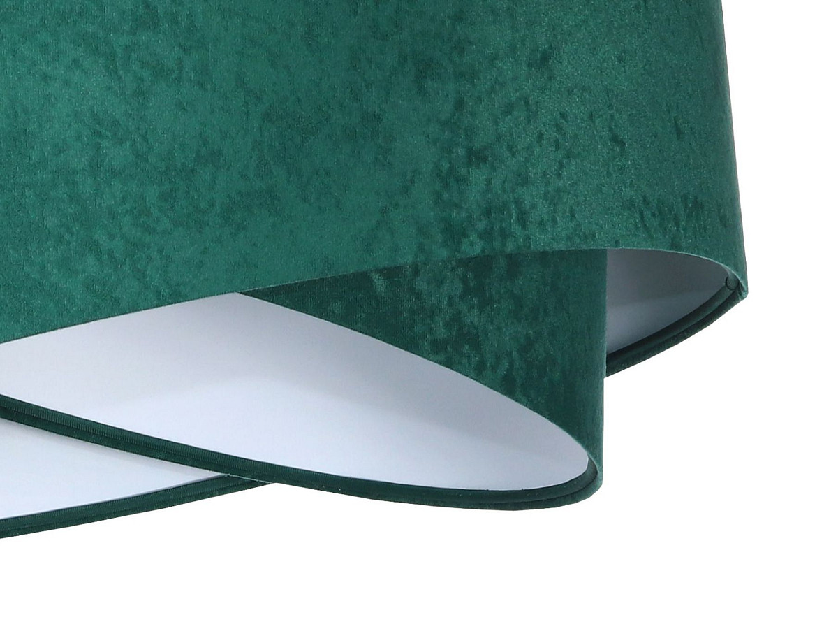 Zelená asymetrická závěsná lampa s velurovým stínidlem s bílým vnitřkem RUBIN - BPS Koncept obrázek 4