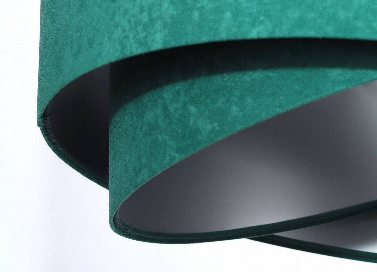 Zeleno-strieborná závesná lampa s velúrovým asymetrickým tienidlom RUBÍN - BPS Koncept obrázok 3