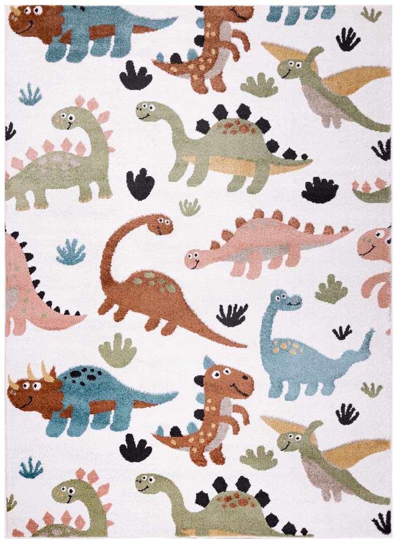 Krémový dětský koberec s dinosaury pro holčičku, pro chlapce, barevný, měkký - Dywany Łuszczów obrázek 1