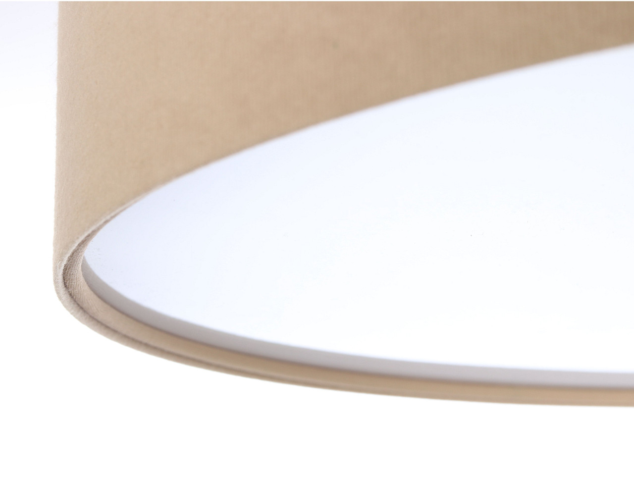 Beżowa lampa sufitowa, plafon w kształcie walca z abażurem z weluru VITO - BPS Koncept zdjęcie 4