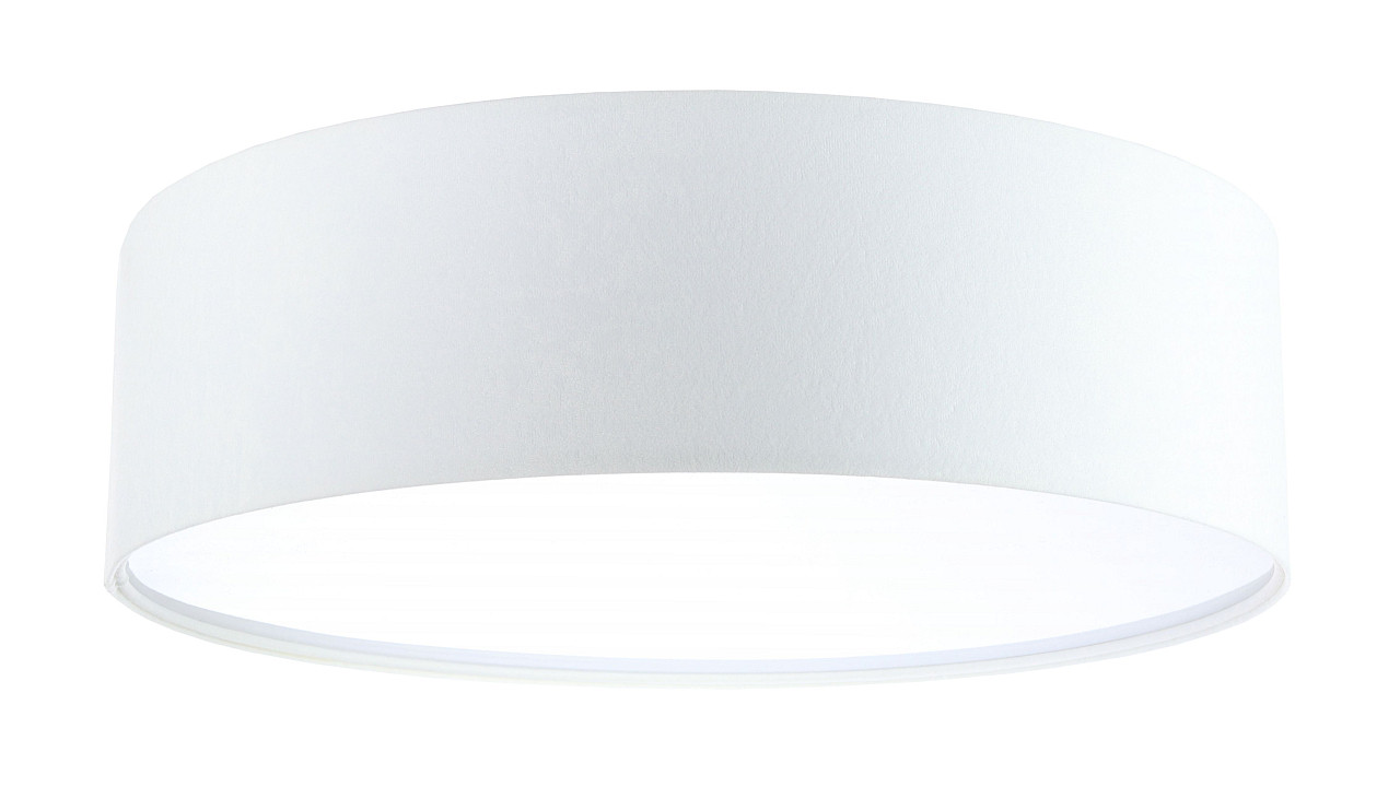 Biela stropná lampa s tienidlom v tvare valca z velúru, okrúhla stropnica - BPS Koncept obrázok 1