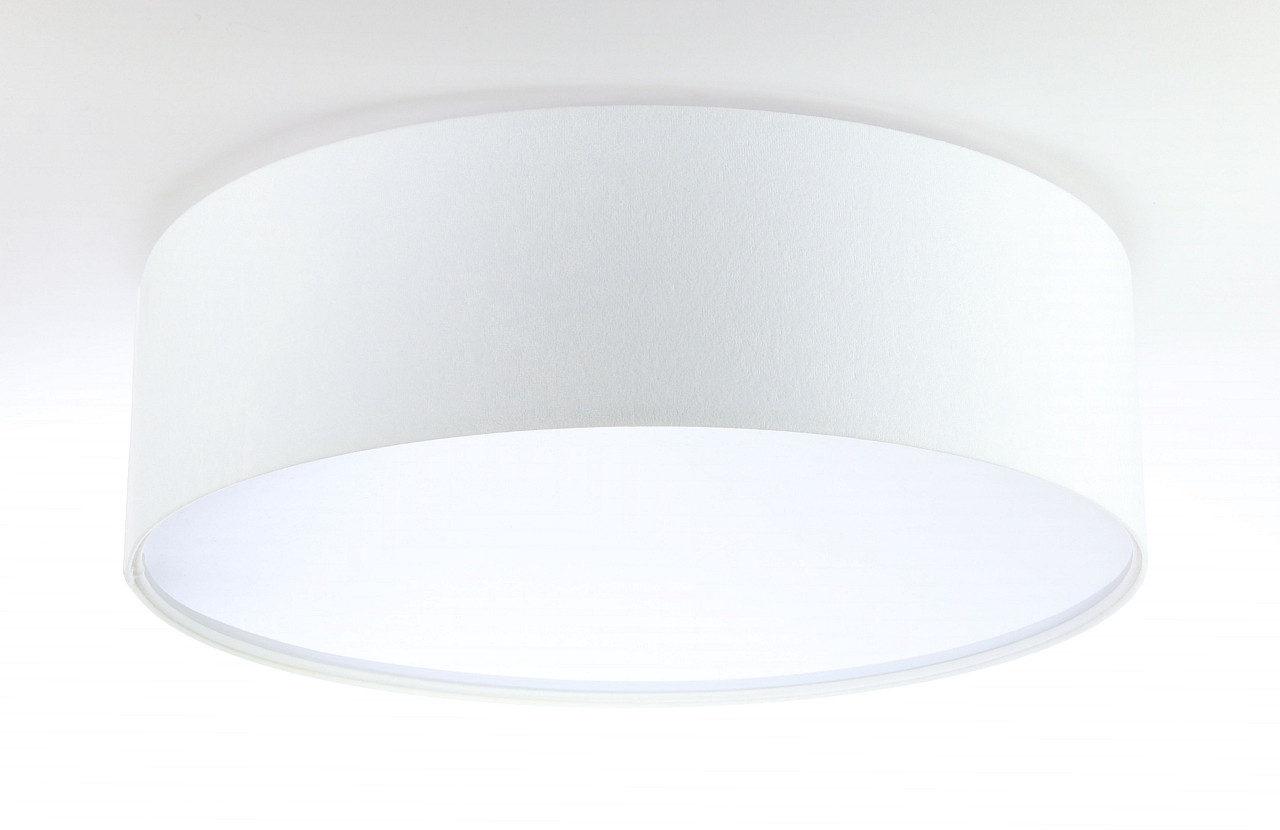 Biela stropná lampa s tienidlom v tvare valca z velúru, okrúhla stropnica - BPS Koncept obrázok 3