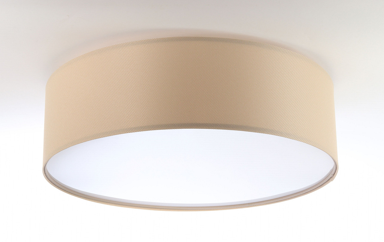 Béžová stropní lampa se stínidlem z jemné strukturované látky ve tvaru válce, stropní svítidlo TIRMAN - BPS Koncept obrázek 3