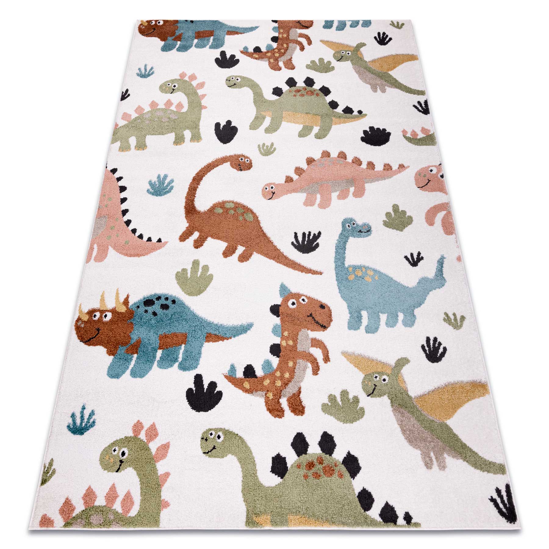 Krémový dětský koberec s dinosaury pro holčičku, pro chlapce, barevný, měkký - Dywany Łuszczów obrázek 2