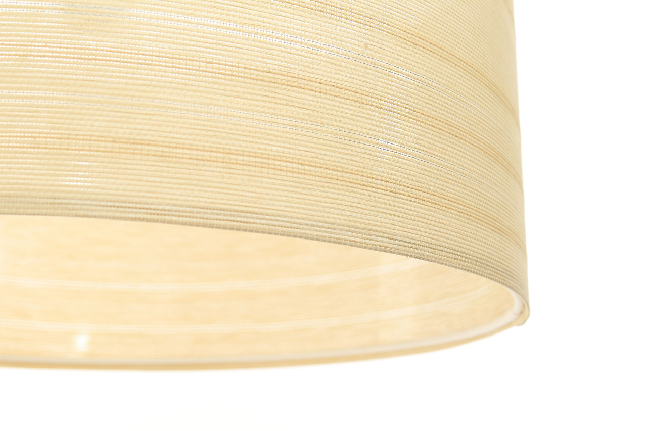 Kremowa lampa wisząca ze strukturalnej tkaniny o naturalnym wyglądzie z walcowym abażurem MAB - BPS Koncept zdjęcie 4