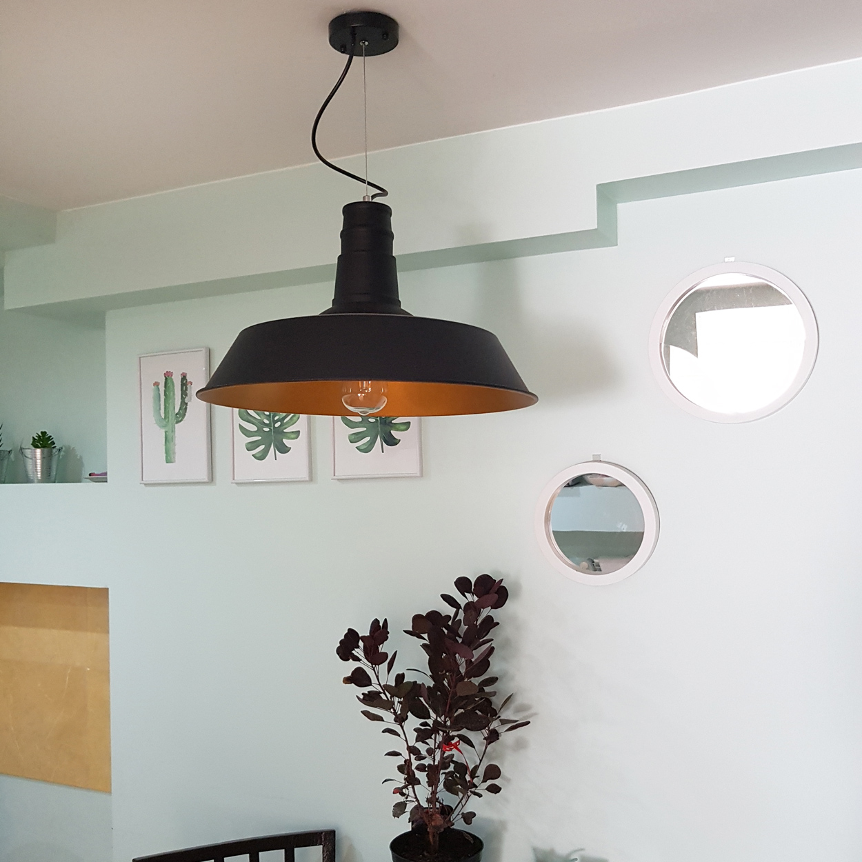 Black pendant lamp, loft industrial style, metal shade - SAGGI - Lumina Deco image 4