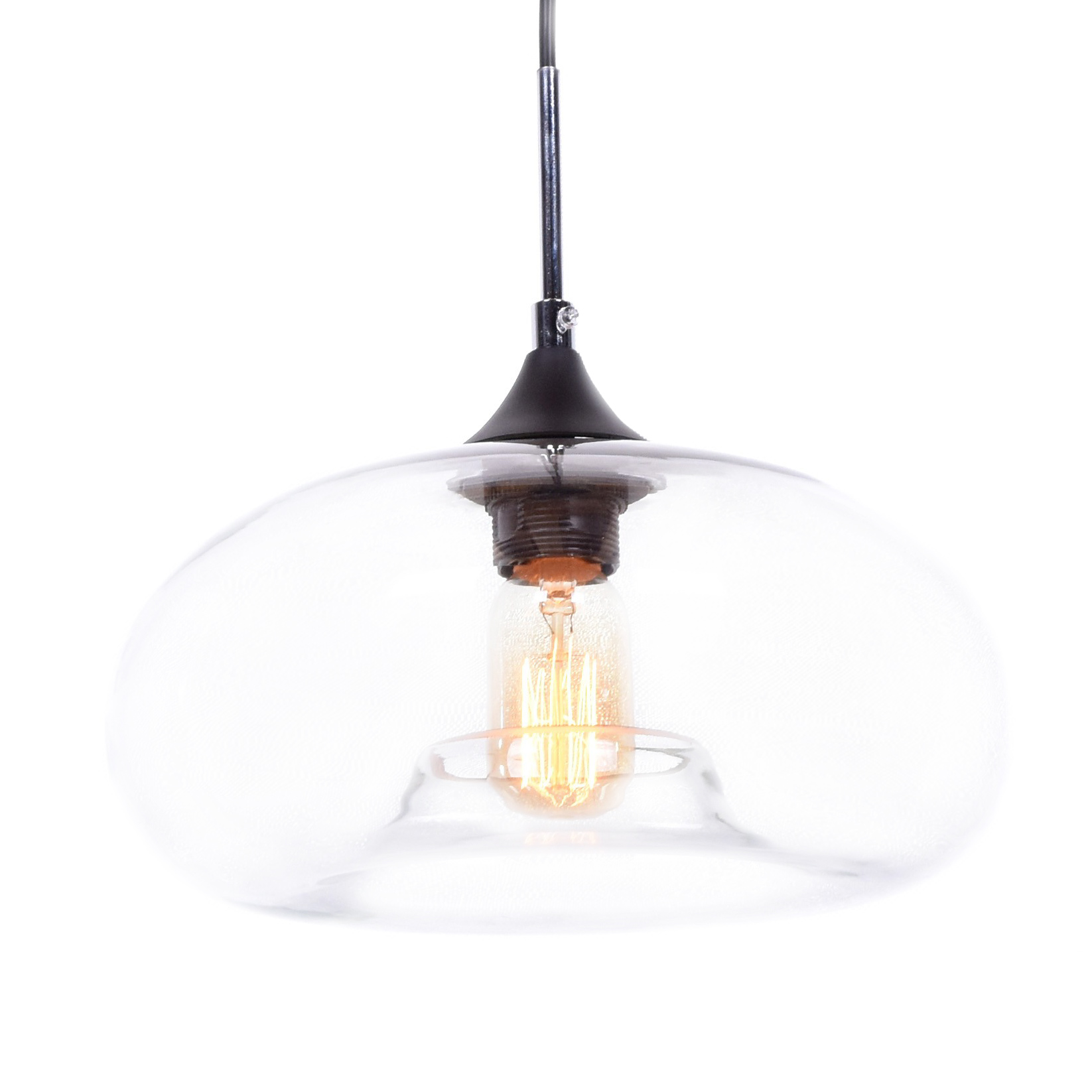 Lampa wisząca szklana okrągła owalna BROSSO PRZEZROCZYSTA designerska - Lumina Deco zdjęcie 1