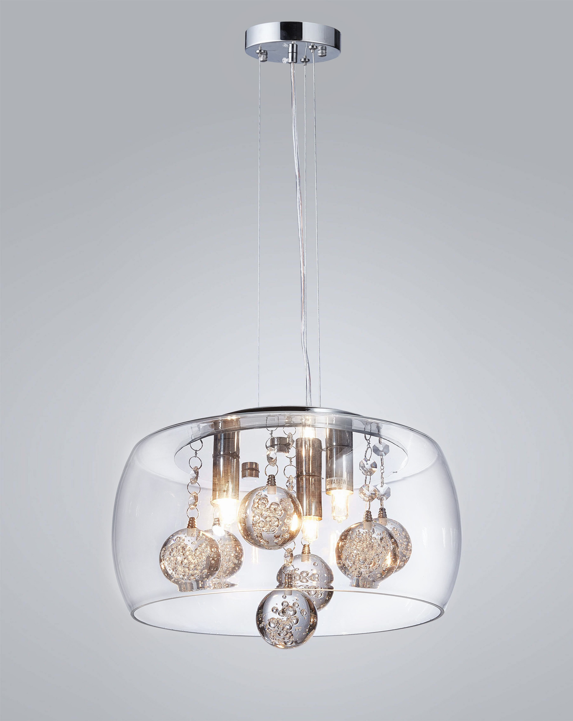 Kryształowa szklana lampa wisząca FABINA nowoczesna przezroczysta - Lumina Deco zdjęcie 4