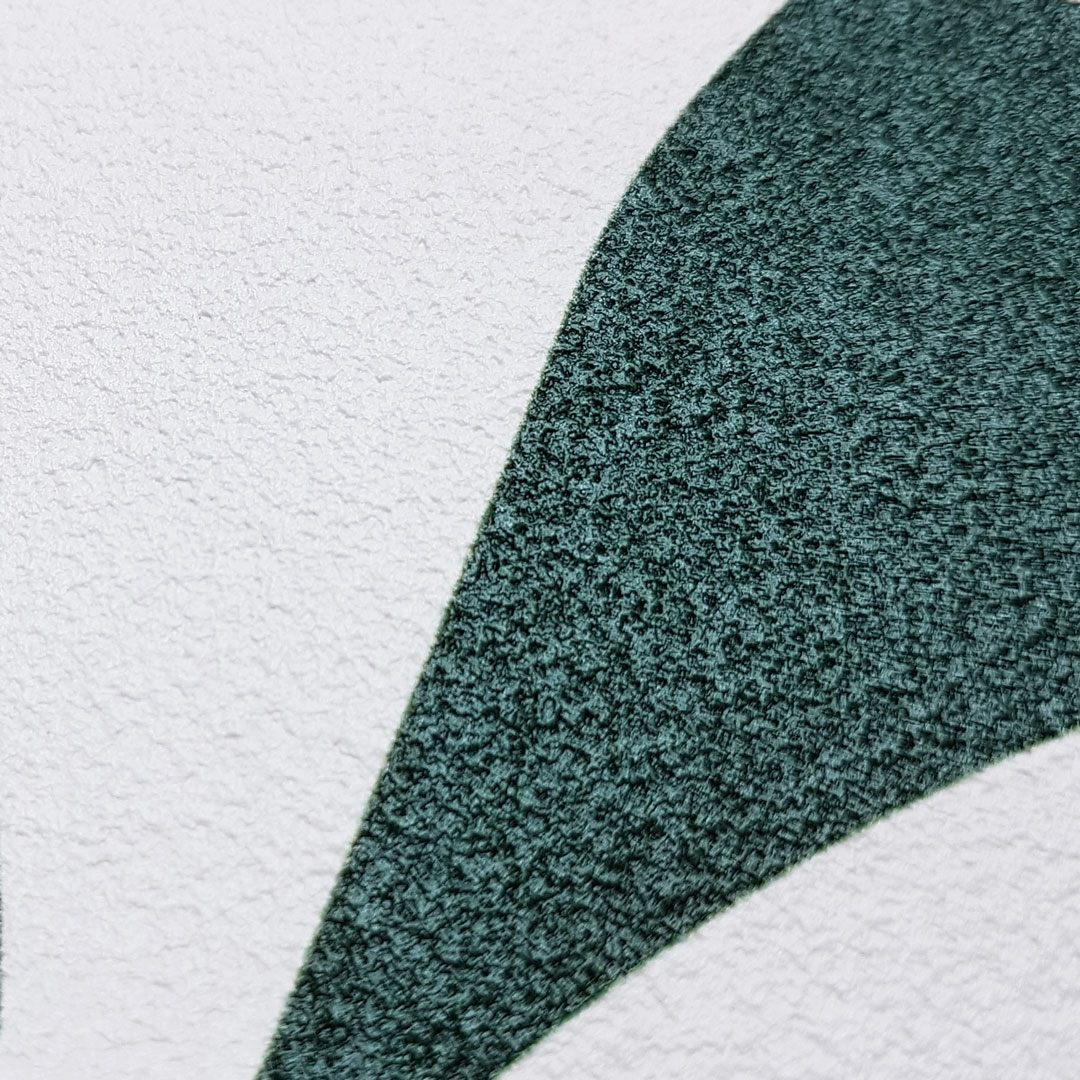 Tapeta se vzorem rybí kosti, bílé a smaragdové listy ve skandinávském stylu - Dekoori obrázek 4