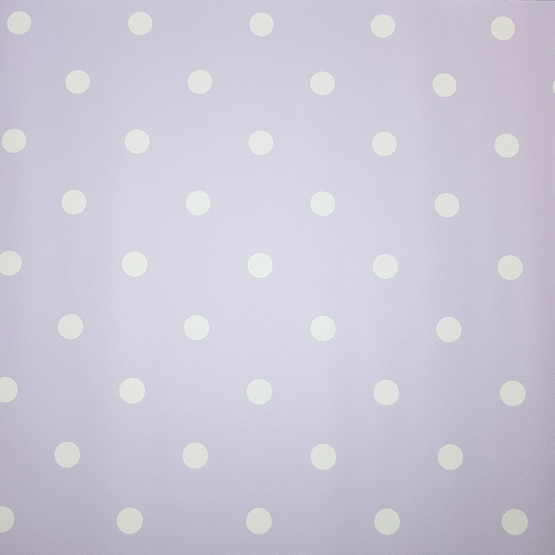 Bodkovaná tapeta vo fialovo bielej farbe, polka dot, bodky 2cm - Dekoori obrázok 3