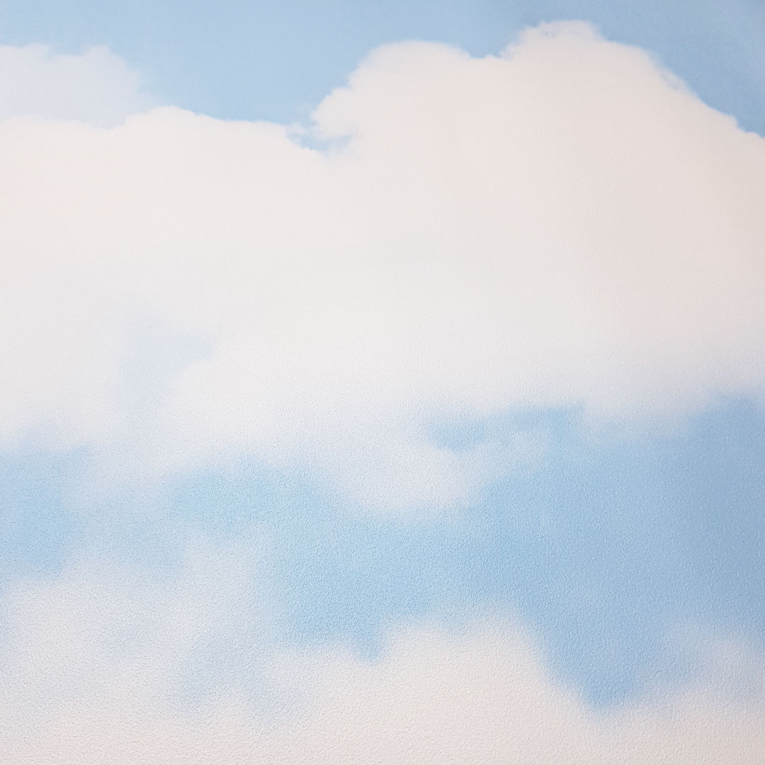 Light blue photo wallpaper with white clouds - Dekoori image 4