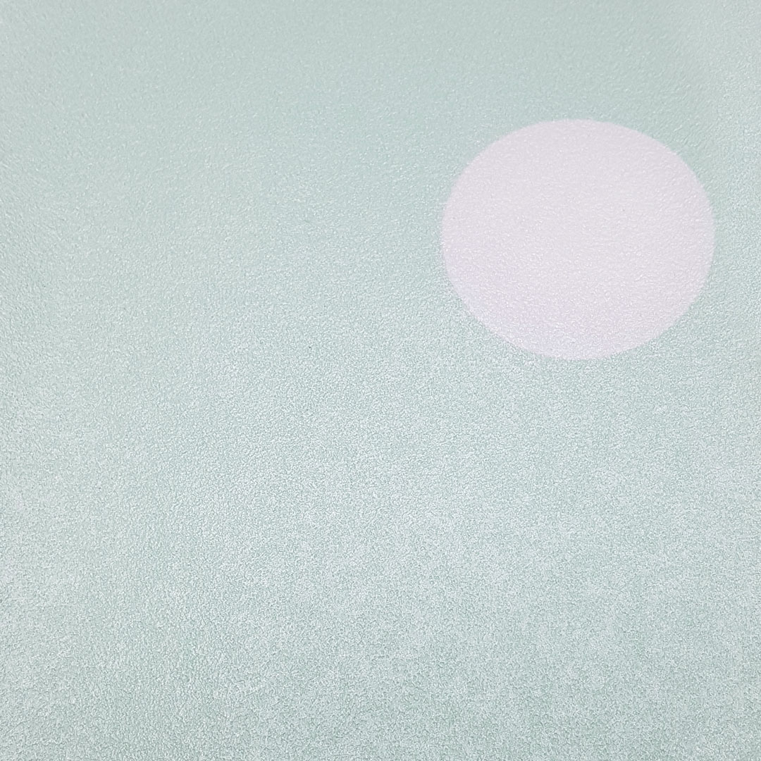 Mint and white 5 cm dots wallpaper - Dekoori image 4
