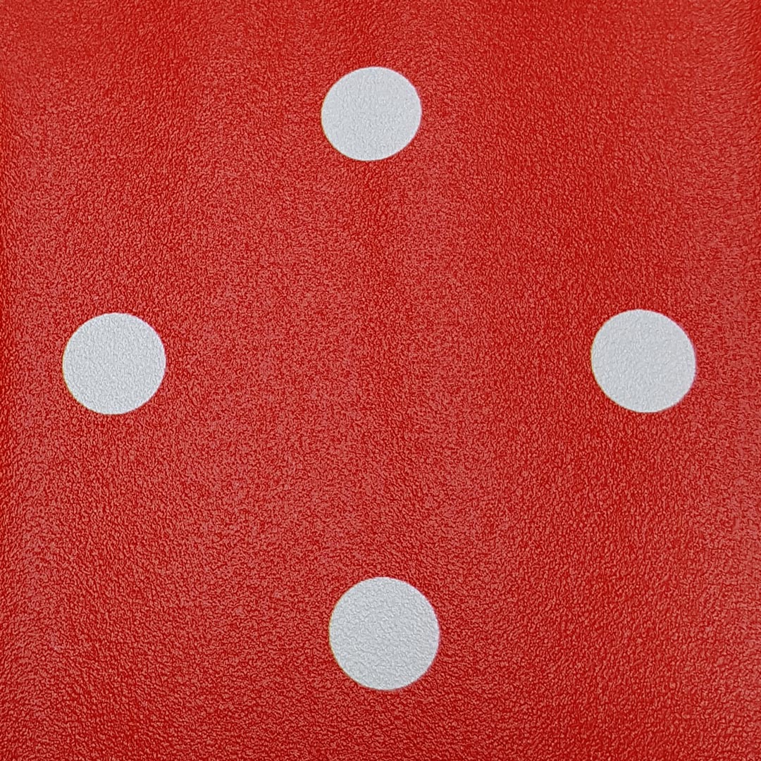 Red and mini white 2 cm dots wallpaper - Dekoori image 4