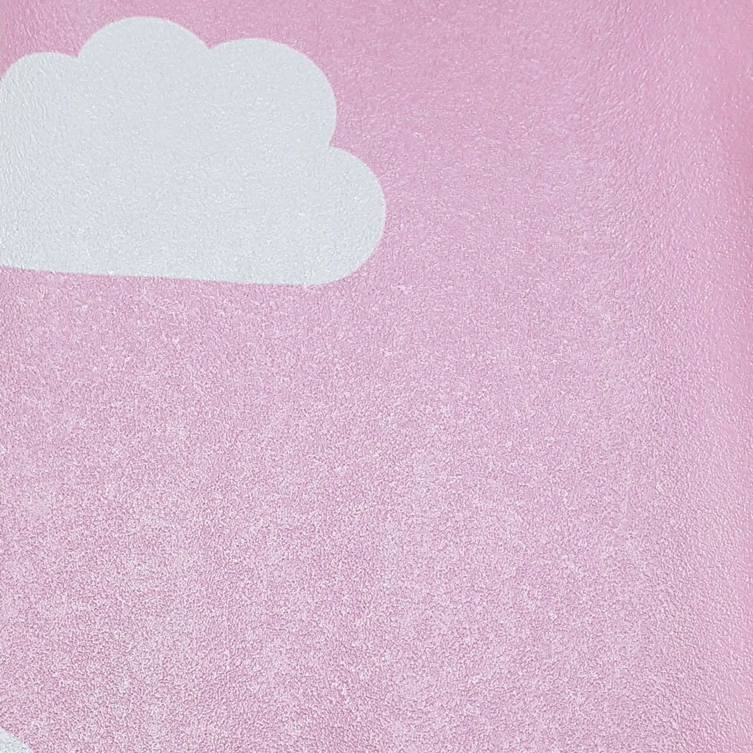 Pink wallpaper for walls with white 7,5-24 cm clouds - Dekoori image 4