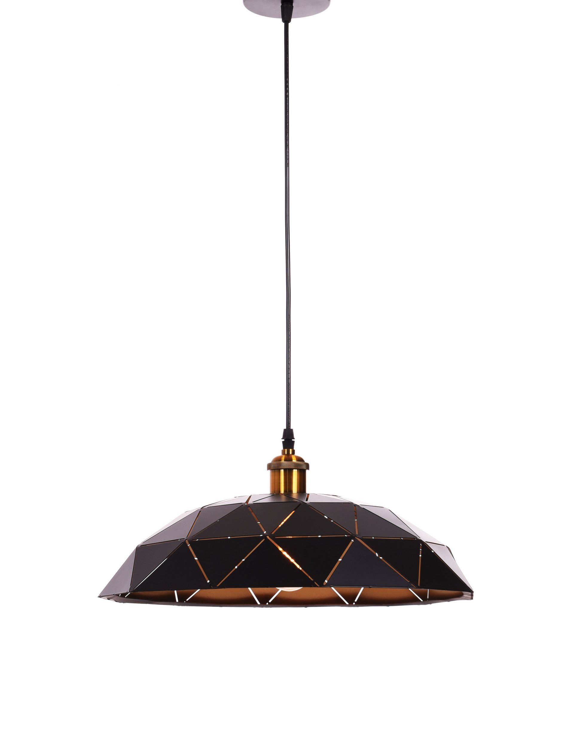 Czarna lampa wisząca, nowoczesna ze złotym wnętrzem GROSETTO W1 - Lumina Deco zdjęcie 2