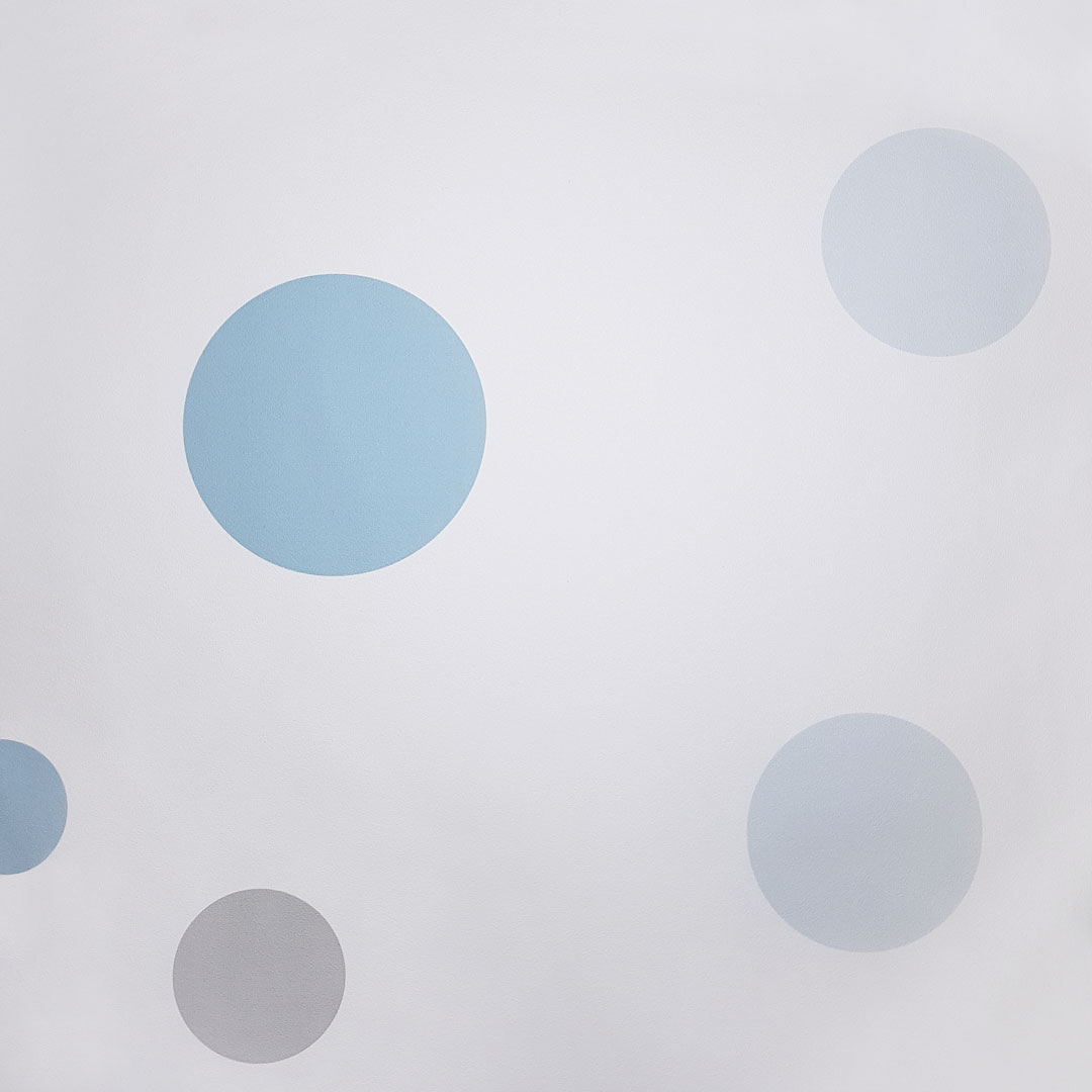 Tapeta s modrými a sivými bublinami a bodkami v modernom štýle, do obývacej izby - Dekoori obrázok 3
