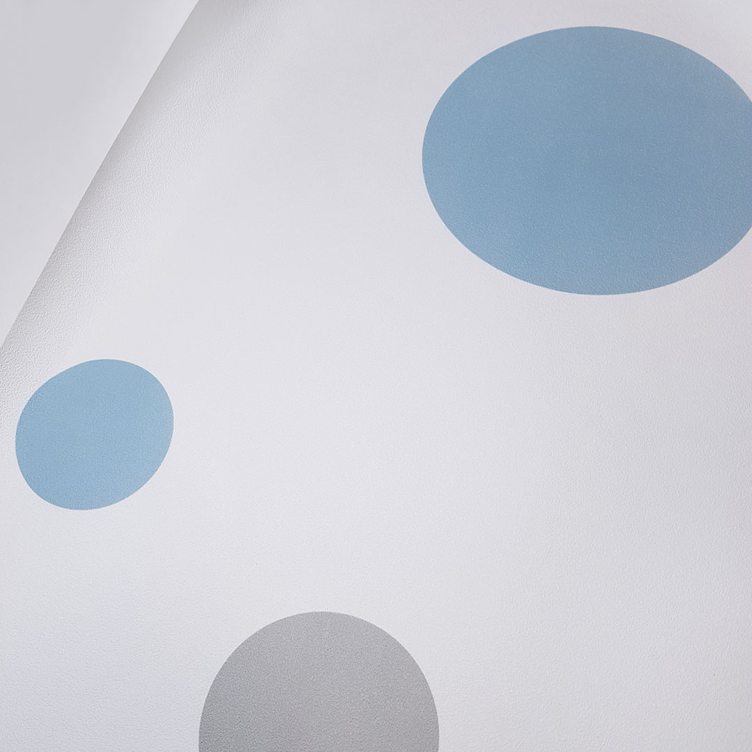 Tapeta s modrými a šedými bublinami v moderním stylu, do obývacího pokoje - Dekoori obrázek 4