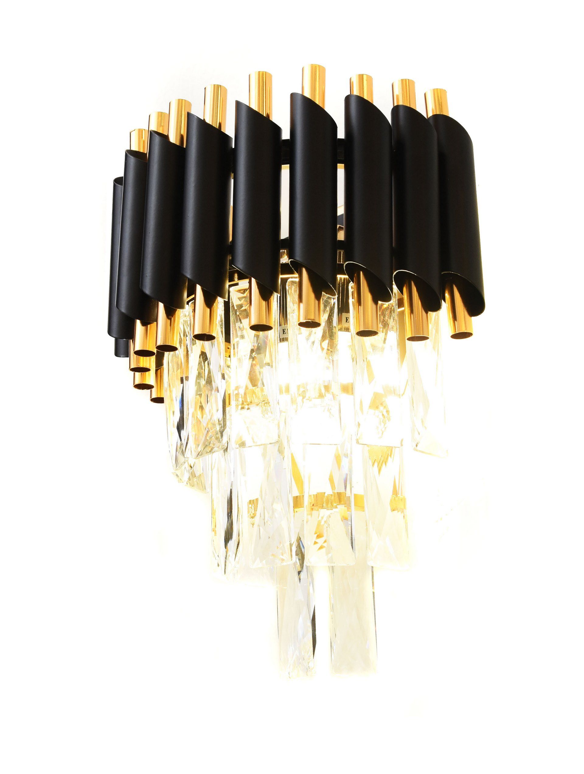 Czarno-złoty kinkiet kryształowy, elegancka lampa ścienna MAZINI W2 - Lumina Deco zdjęcie 2
