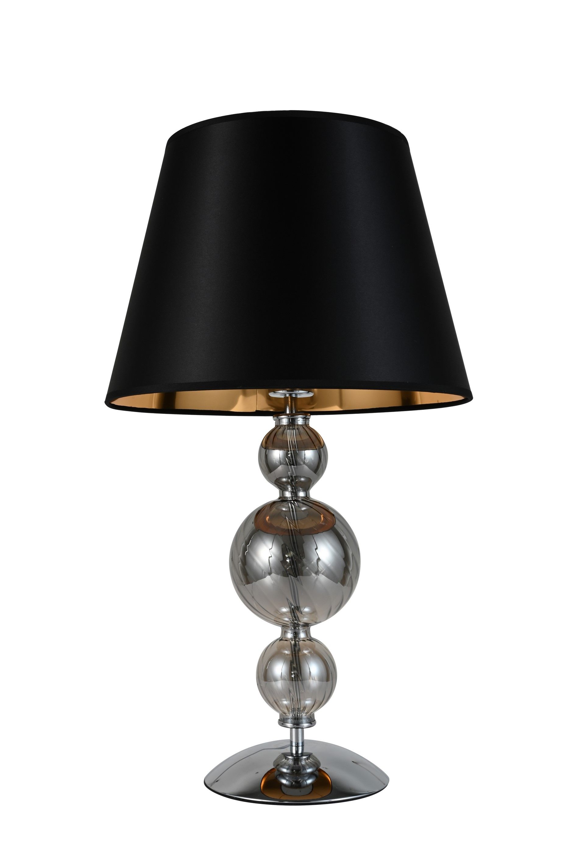Czarna lampa biurkowa, nocna ze złotymi i srebrnymi akcentami MURANEO - Lumina Deco zdjęcie 3