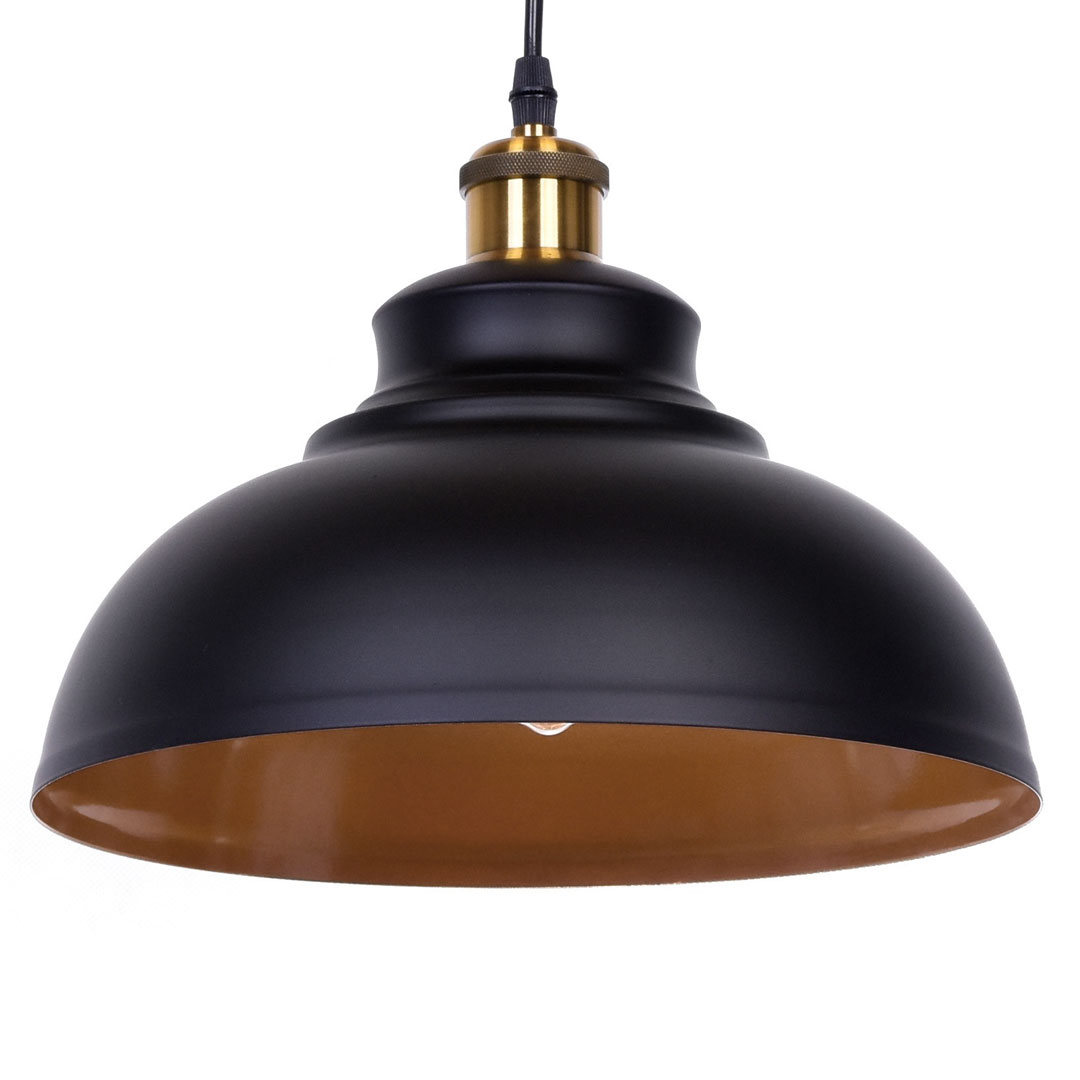 Stylová černá závěsná lampa BOGGI polokulatá minimalistická - Lumina Deco obrázek 1