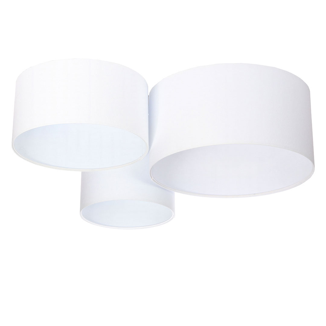 White ceiling lamp, chandelier with velour cylinder shades - BEVIN - BPS Koncept image 1