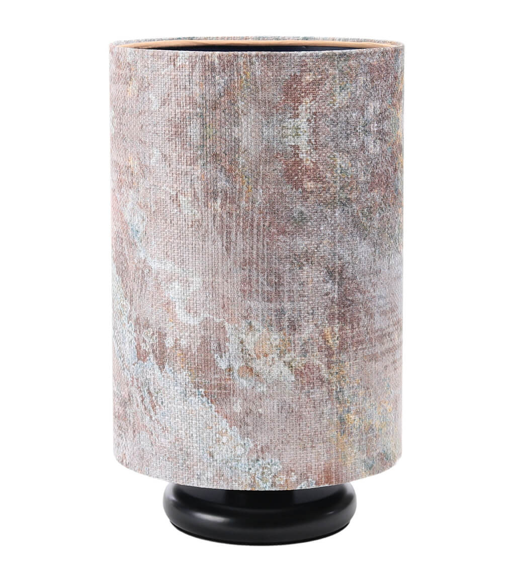 Kolorowa lampka biurkowa z abażurem w kształcie walca z granatowym wnętrzem, artystyczna PORTLAND - BPS Koncept zdjęcie 1