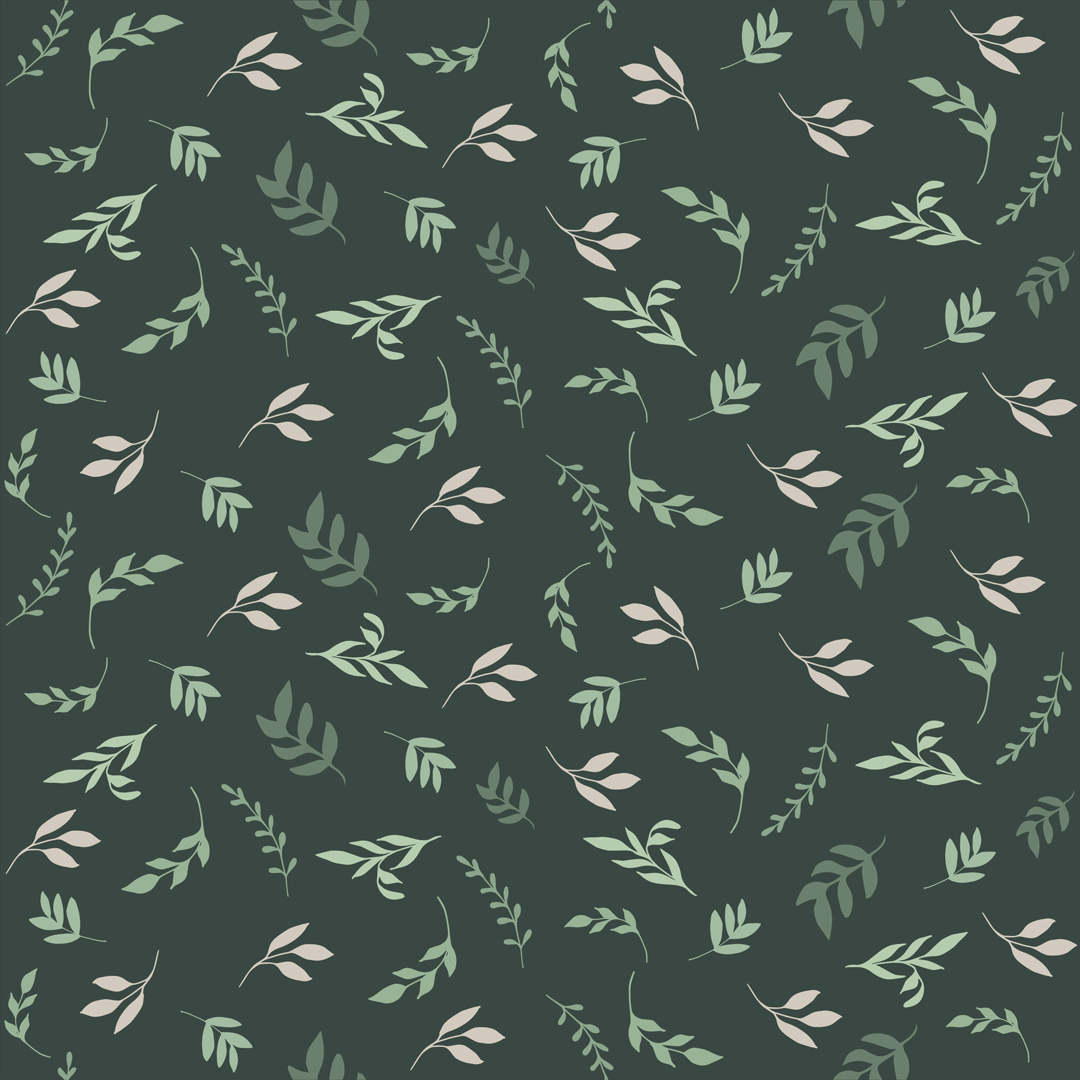 Tmavě zelená severská tapeta s drobnými lístky, jemnými větvičkami, křehkými rostlinami - Dekoori obrázek 1