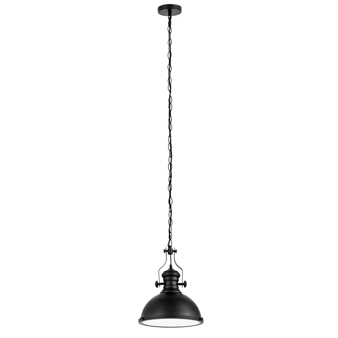 Black loft industrial retro pendant light with metal dome shade - ELIGIO - Lumina Deco image 3