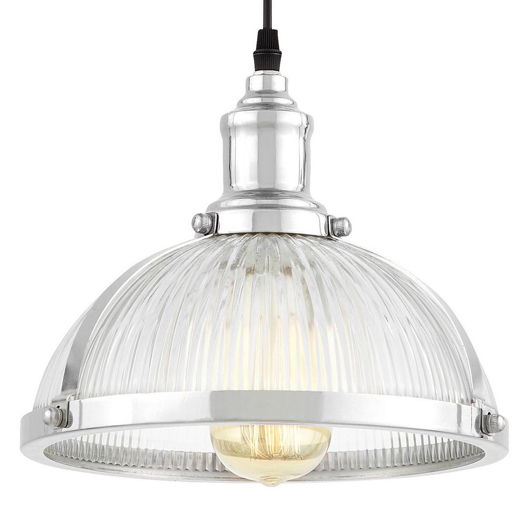 Dekoratívna sklenená a kovová závesná lampa BRICO v industriálnom loftovom štýle - Lumina Deco obrázok 1