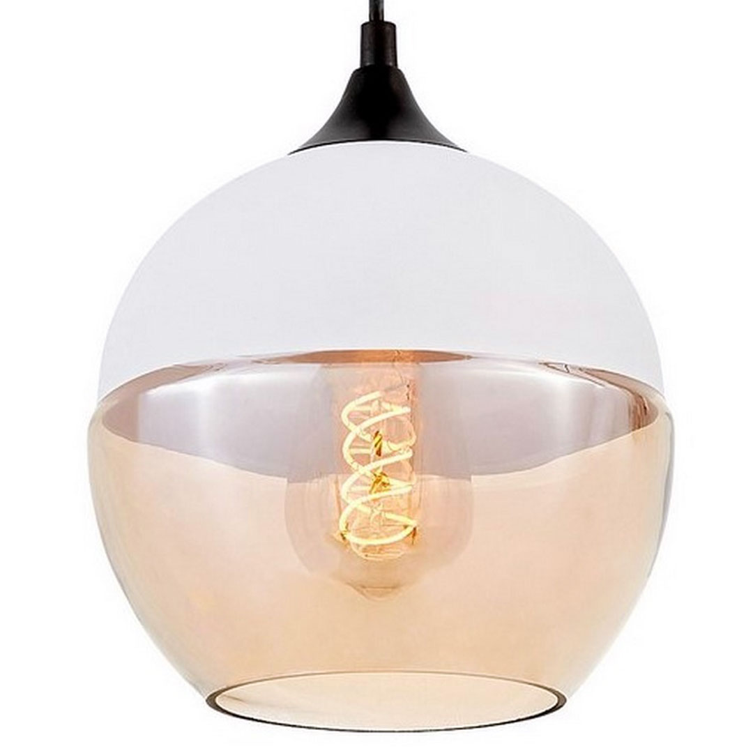 Loftová bílá závěsná lampa, lustr skleněná koule ALBION transparentní průzračná - Lumina Deco obrázek 1