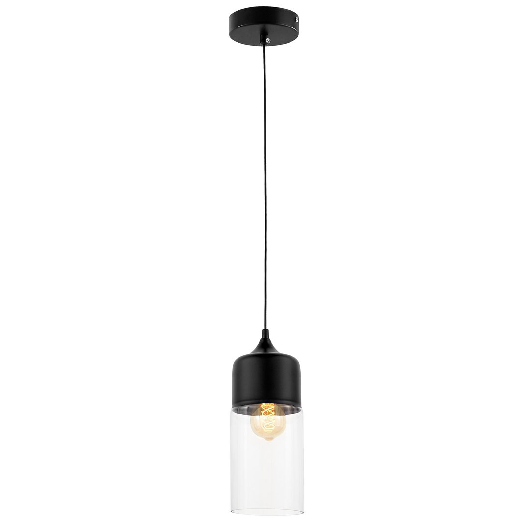 Moderní vertikální stropní svítidlo ZENIA černé kovové se skleněným stínidlem - Lumina Deco obrázek 2