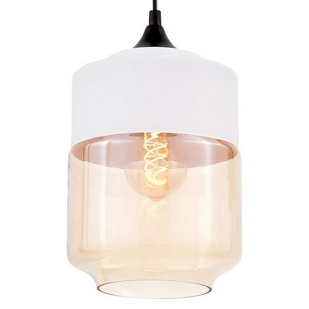 Bílá průhledná závěsná lampa ASTILA skleněná loftová nastavitelná - Lumina Deco obrázek 1
