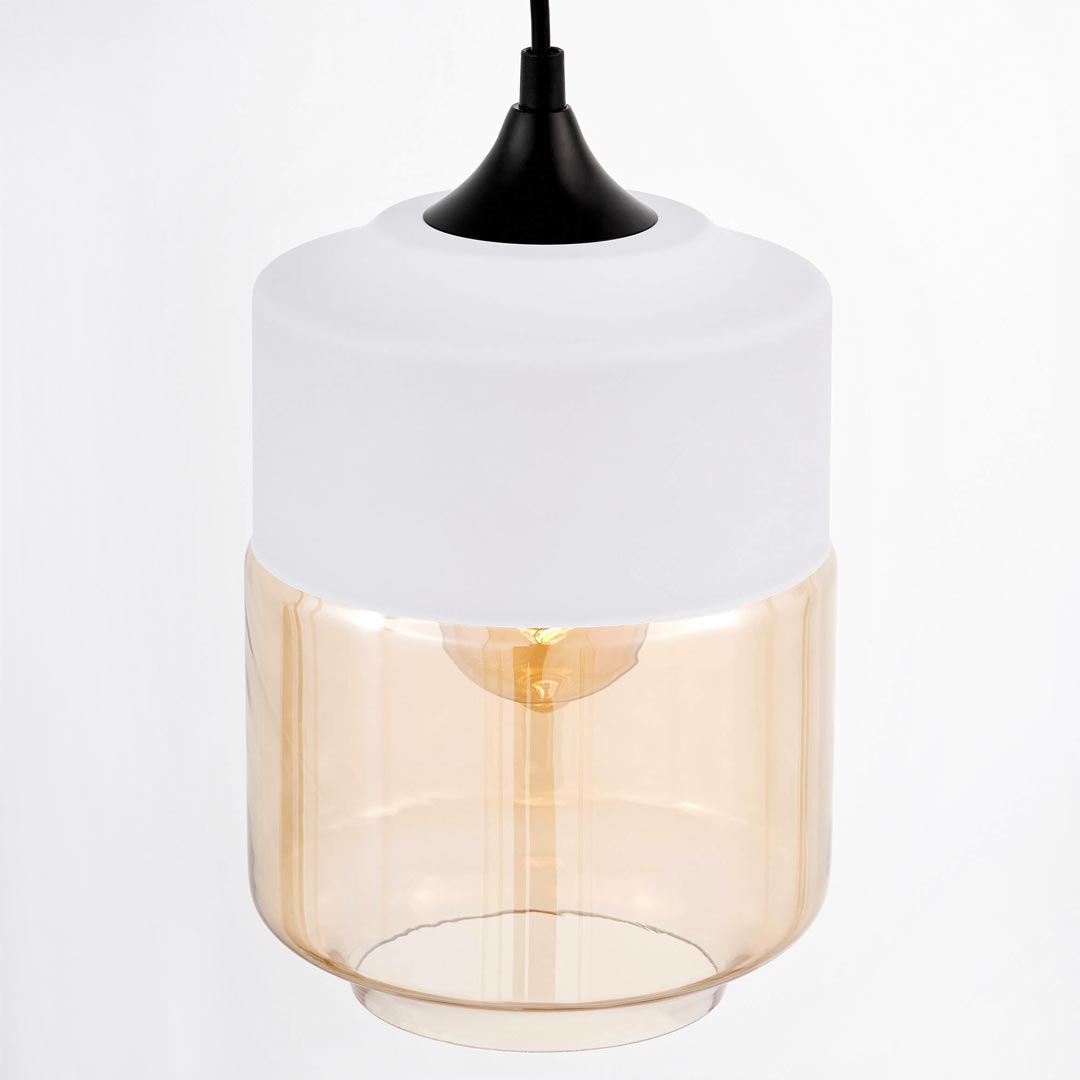 Bílá průhledná závěsná lampa ASTILA skleněná loftová nastavitelná - Lumina Deco obrázek 4