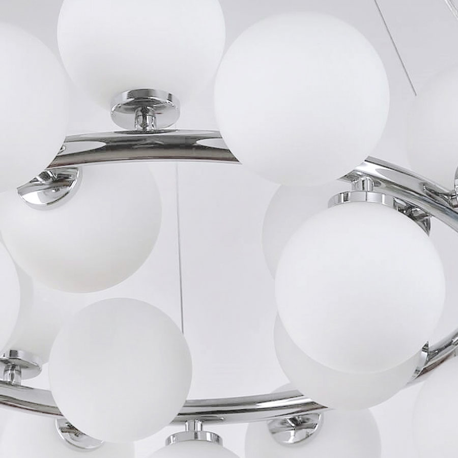 Designová chromovaná závěsná lampa MARSIADA vícebodová bílá - Lumina Deco obrázek 3