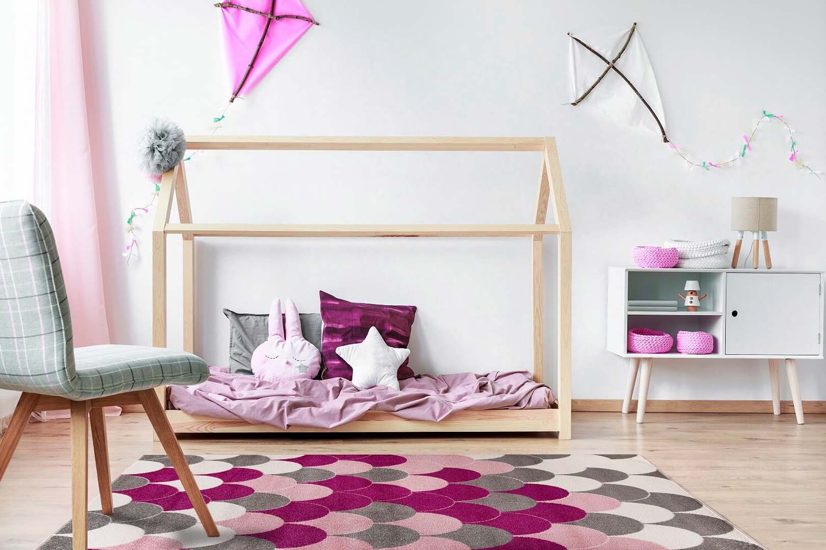 Elegancki nowoczesny dywan w różowe, szare i kremowe perły, kropki Pink Pearls - Carpetforyou zdjęcie 4