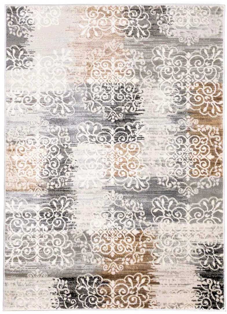 Šedý rustikální koberec Floral Patchwork krajkový vzor - Carpetforyou obrázek 1