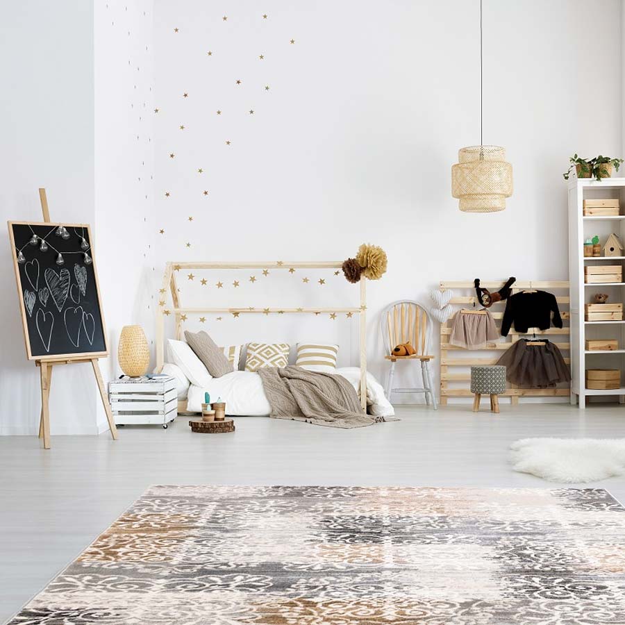 Sivý rustikálny koberec Floral Patchwork s čipkovým vzorom - Carpetforyou obrázok 2