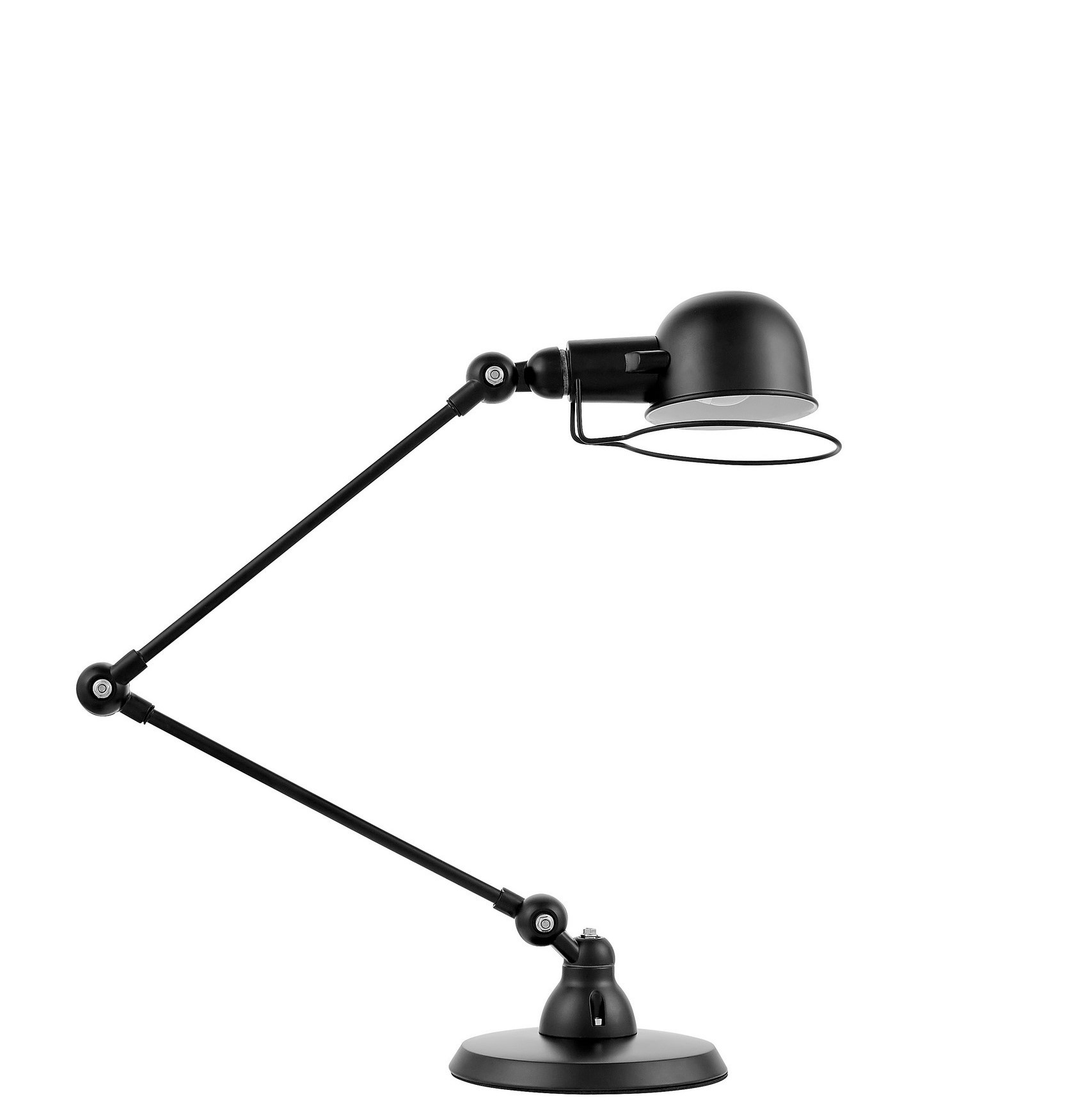 Czarna lampa stojąca na biurko, metalowa, industrialna GLORIA W2 - Lumina Deco zdjęcie 3