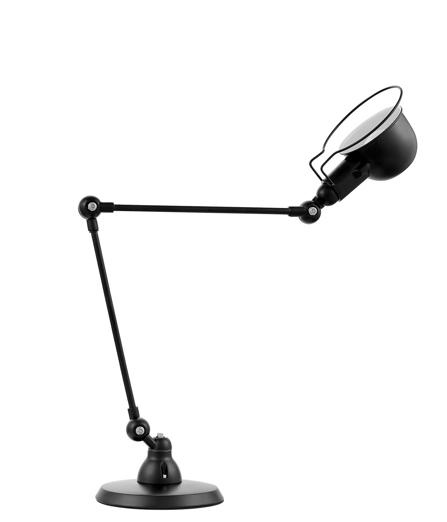 Czarna lampa stojąca na biurko, metalowa, industrialna GLORIA W2 - Lumina Deco zdjęcie 2
