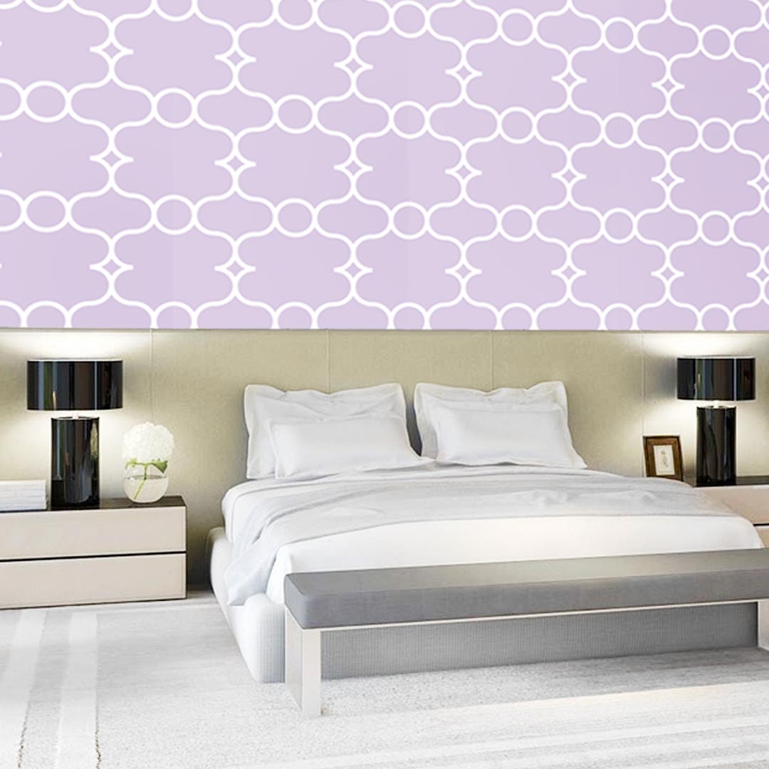 Purple and white Arabic pattern wallpaper - Dekoori image 2