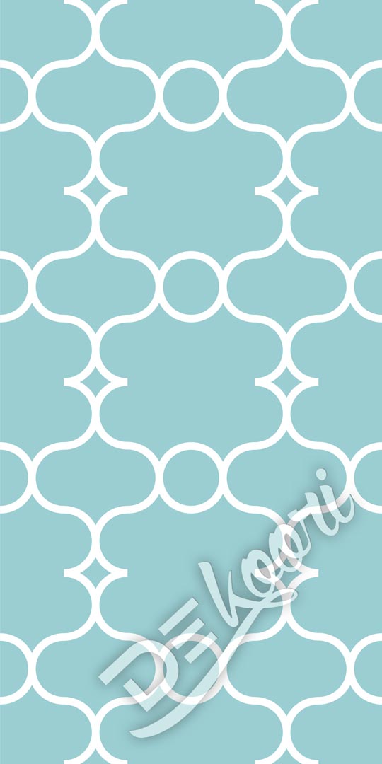 Blue and white Arabic pattern wallpaper - Dekoori image 3