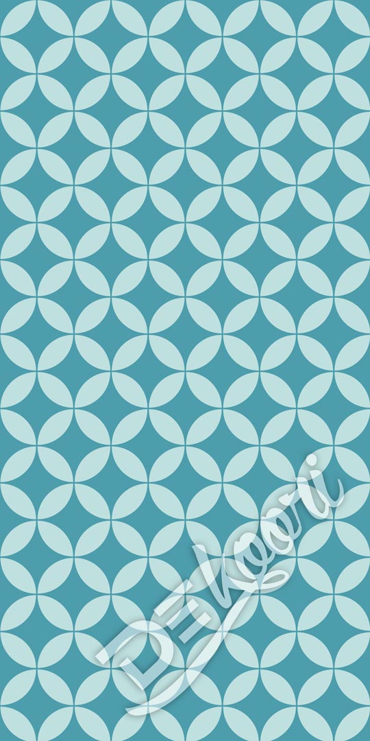 Oriental wallpaper with turquoise Moroccan mosaic retro design - Dekoori image 3